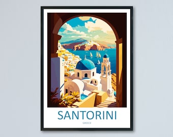 Santorini Travel Print Wall Art Santorini Greece Wall Hanging Home Decoration Santorini Gift Art Lovers Wall Art Print Santorini Greek Print