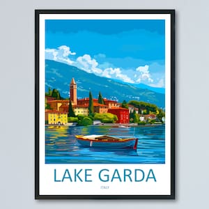 Lake Garda Travel Print Wall Art Lake Garda Wall Hanging Home Decoration Lake Garda Gift Art Lovers Wall Art Print Art Lake Garda Travel Art