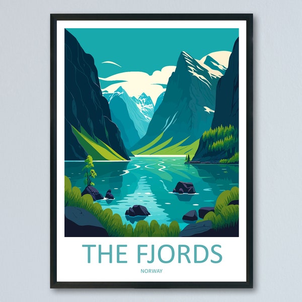 The Fjords Travel Print The Fjords Norway Home Décor The Fjords Art Print Norwegian Mountains Room Print For Scandinavian Mountains Gift Art