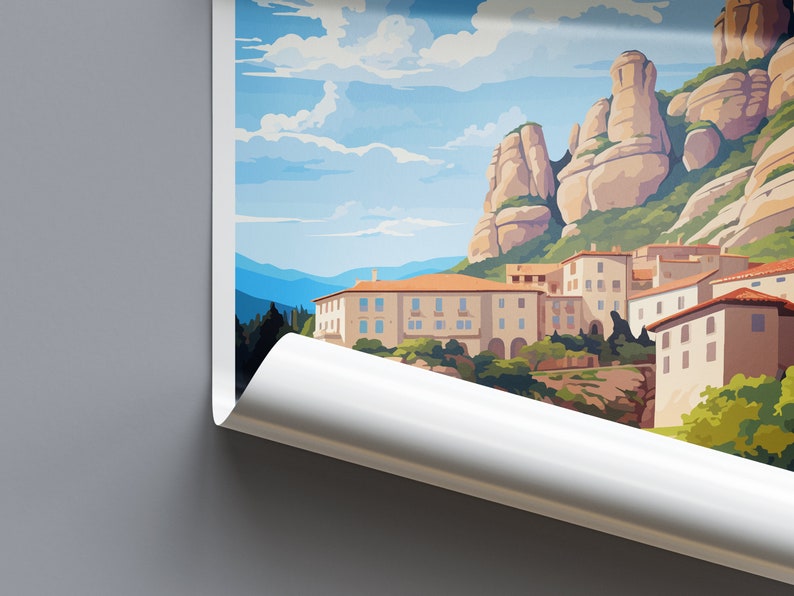 Montserrat Travel Print Wall Art Montserrat Wall Hanging Home Décor Montserrat Gift Art Lovers Spain Art Lover Gift Montserrat Print Spain image 7