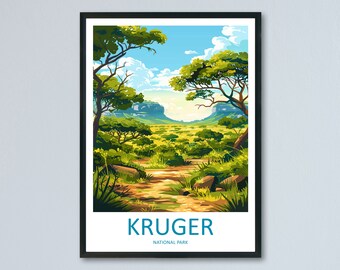 Kruger National Park Travel Print Wall Art Kruger National Park Wall Hanging Home Décor Kruger National Park Gift Art Lovers South Africa