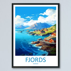 The Fjords Travel Print The Fjords Norway Home Décor The Fjords Art Print Norwegian Mountains Room Print For Scandinavian Mountains Gift Art