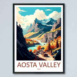 Aosta-Tal Reise-Druck Wandkunst Aosta-Tal-Wandbehang Hauptdekor Aosta-Tal Geschenk Kunstliebhaber Italien Kunstliebhaber Geschenk Aosta-Tal Druck