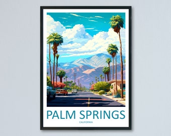 Palm Springs Travel Print Wall Art Palm Springs Wall Hanging Home Décor Palm Springs Gift Art Lovers California Art Lover Gift Palm Springs