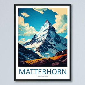 Matterhorn Travel Print Wall Art Matterhorn Wall Hanging Home Décor Matterhorn Gift Art Lovers Switzerland Art Lover Gift Matterhorn Travel