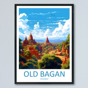 Old Bagan Travel Print Wall Art Old Bagan Wall Hanging Home Décor Old Bagan Gift Art Lovers Myanmar Art Lover Gift Wall Décor