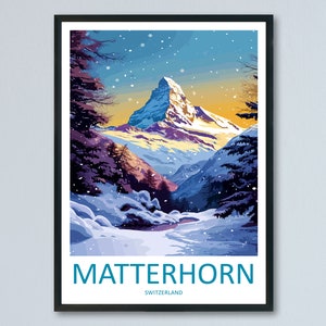 Matterhorn Travel Print Wall Art Matterhorn Wall Hanging Home Décor Matterhorn Gift Art Lovers Switzerland Art Lover Gift Matterhorn Travel
