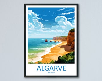 Algarve Travel Print Wall Art Algarve Wall Hanging Home Décor Algarve Gift Art Lovers Portugal Art Lover Gift Algarve Wall Art