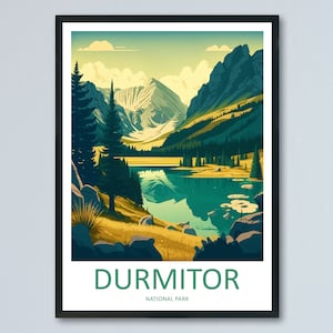Impresión de viaje al parque nacional de Durmitor Decoración del hogar de Durmitor Impresión artística del parque nacional Impresión de pared de Montenegro para regalo del parque nacional Póster de Durmitor