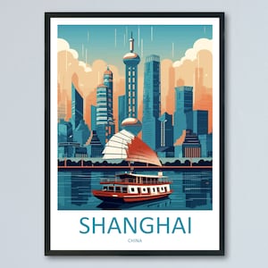 Shanghai Travel Print Wall Art Shanghai Wall Hanging Home Décor Gift Shanghai Art Lovers China Shanghai Art Gift Lover Print