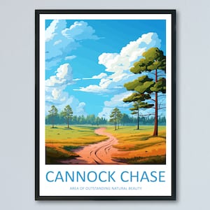 Cannock Chase Travel Print Wall Art Cannock Chase Wall Hanging Home Decor Cannock Chase Gift Art Lovers Wall Art AONB Print