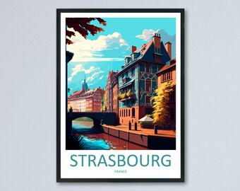 Strasbourg Travel Print Wall Art Strasbourg Wall Hanging Home Decoration Strasbourg France Gift Art Lovers Wall Art Print Art Strasbourg Art