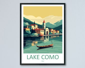 Lake Como Travel Print Wall Art Lake Como Italy Wall Hanging Home Decoration Lake Como Gift Art Lovers Wall Art Print Lake Como Italy Art