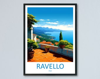 Ravello Travel Print Wall Art Ravello Wall Hanging Home Décor Ravello Gift Art Lovers Italy Art Lover Gift Ravello Print Ravello Italy Art