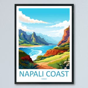 Napali Coast Travel Print Wall Art Napali Coast Wall Hanging Home Décor Napali Coast Gift Art Lovers Hawaii Art Lover Gift Print Artwork