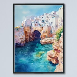 Bari Watercolor Poster Wall Art Bari Wall Hanging Home Décor Bari Gift Art Lovers Italy Art Lover Gift Italy Wall Art