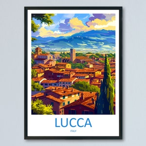 Lucca reizen afdrukken kunst aan de muur Lucca muur opknoping huisinrichting Lucca cadeau kunstliefhebbers Italië kunst minnaar cadeau Lucca afdrukken Lucca reizen cadeau kunst