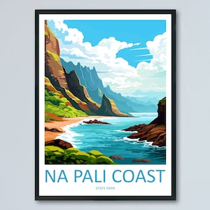 Napali Coast Travel Print Wall Art Napali Coast Wall Hanging Home Décor Napali Coast Gift Art Lovers Hawaii Art Lover Gift Print Artwork