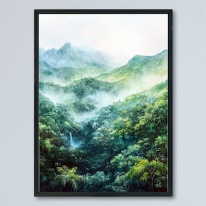 Costa Rica Watercolor Poster Costa Rica Travel Print Rainforest Wall Art Costa Rica Painting Tropical Nature Decor
