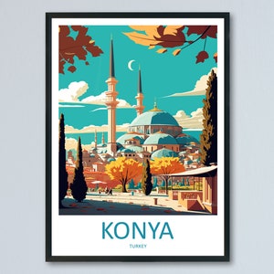 Konya Travel Print Wall Art Konya Wall Hanging Home Decoration Konya Gift Art Lovers Wall Art Print Art Konya Wall Print Turkey Travel Print