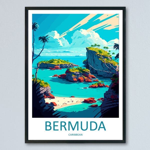 Bermuda Travel Print Wandkunst Bermuda Wandbehang Home Décor Bermuda Geschenk Kunstliebhaber Wandkunst Karibik Travel Print Bermuda Decor