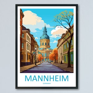 Mannheim Travel Print Wall Art Mannheim Wall Hanging Home Decoration Mannheim Gift Art Lovers Wall Art Print Art Mannheim Germany Poster