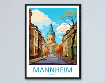 Mannheim Travel Print Wall Art Mannheim Wall Hanging Home Decoration Mannheim Gift Art Lovers Wall Art Print Art Mannheim Germany Poster