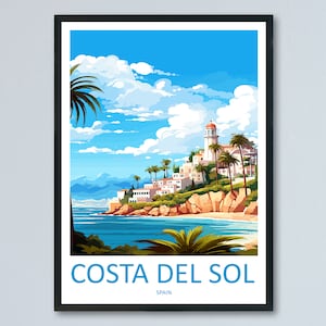 Costa Del Sol Travel Print Wall Art Costa Del Sol Wall Hanging Home Décor Costa Del Sol Gift Art Lovers Spain Art Lover Gift Art Print