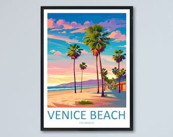 Venice Beach Travel Print Wall Art Venice Beach Wall Hanging Home Décor Venice Beach Gift Art Lovers California Art Lover Gift Venice Beach