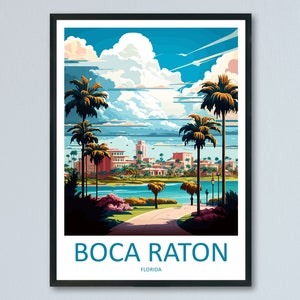 Boca Raton Travel Print Wall Art Boca Raton Wall Hanging Home Décor Boca Raton Gift Art Lovers Florida Art Lover Gift