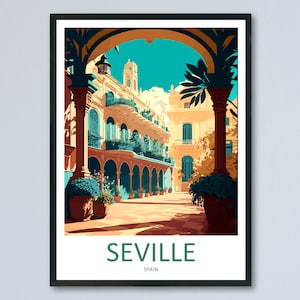 Seville Travel Print Wall Art Seville Wall Hanging Home Décor Seville Gift Art Lovers Spain Art Lover Gift Seville Print Spain Wall Art Deco