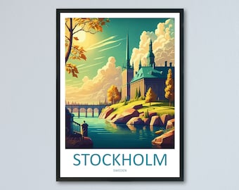 Stockholm Print Stockholm Home Décor Zweden Art Print Stockholm Wall Print voor Zweden Cadeau Muurhanger Stockholm Home Decor Artwork Zweeds