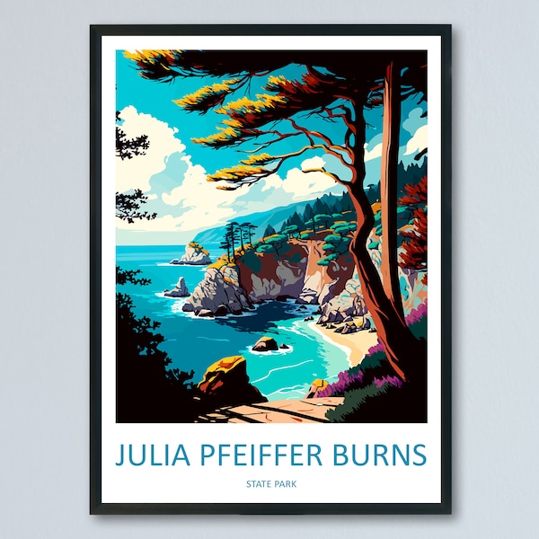 Julia Pfeiffer Burns State Park Travel Print Wall Art Julia Pfeiffer Burns Wall Hanging Home Décor Julia Pfeiffer Burns Gift Art California