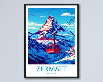 Zermatt Travel Print Zermatt Home Décor Zermatt Alps Art Print Zermatt Mountains Room Print For Swiss Mountains Gift Art Poster Art