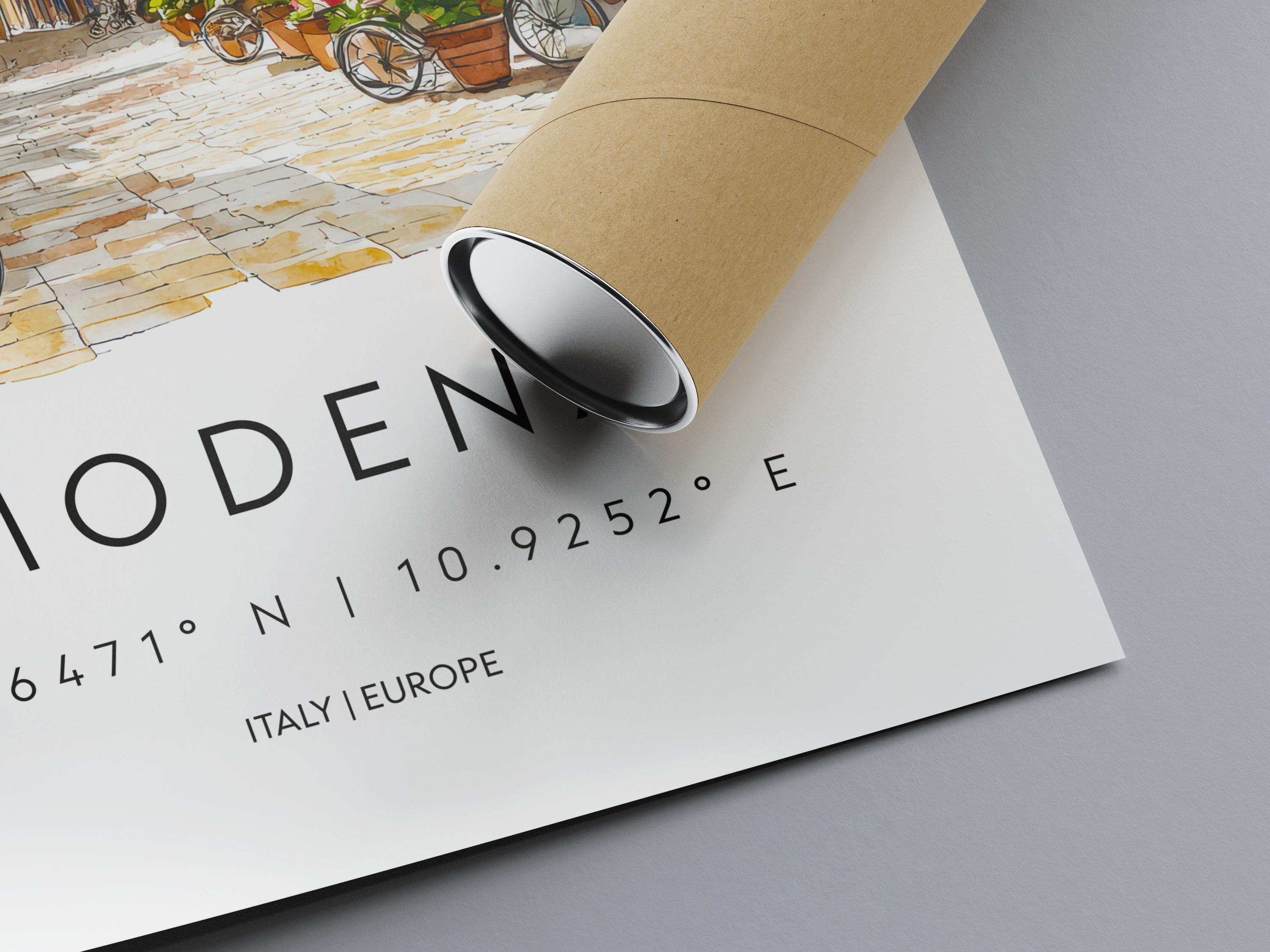 Modena Watercolor Poster Modena Italy Travel Print Wall Art Modena Home ...