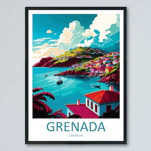 Grenada Travel Print Wall Art Grenada Wall Hanging Home Décor Grenada Gift Art Lovers Wall Art Caribbean Travel Print Poster Gift