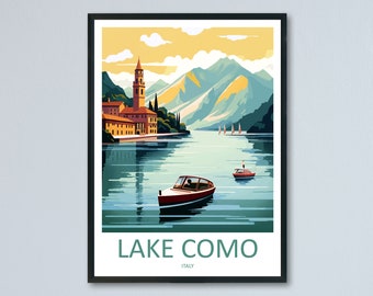 Lake Como Travel Print Wall Art Lake Como Italy Wall Hanging Home Decoration Lake Como Gift Art Lovers Wall Art Print Lake Como Italy Art