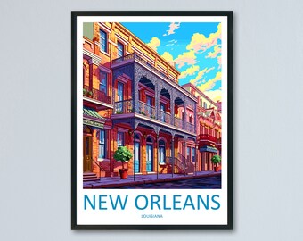 Impresión de viaje de Nueva Orleans, arte de pared, colgante de pared de Nueva Orleans, decoración del hogar, regalo de Nueva Orleans, regalo para amantes del arte, impresión de Nueva Orleans, regalo de Nueva Orleans