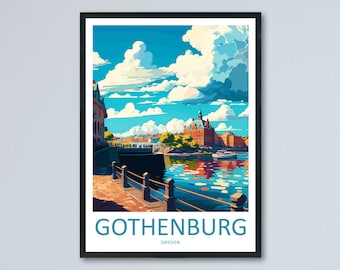 Wydruk z Göteborga Wystrój domu w Göteborgu Wydruk artystyczny w Szwecji Wydruk ścienny w Göteborgu dla Szwecji Prezent ścienny Dekoracja domu w Göteborgu Dzieło sztuki