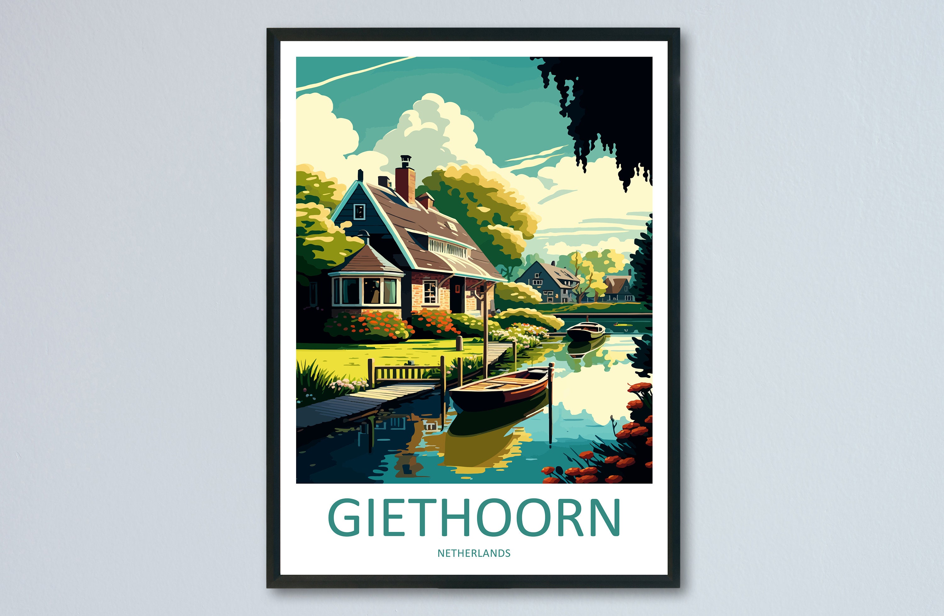 Giethoorn Travel Print Wall Art Giethoorn Wall Hanging Home - Etsy