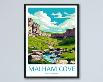 Malham Cove Travel Print Wall Art Malham Cove Wall Hanging Home Décor Malham Cove Head Gift Art Lovers England Art Lover