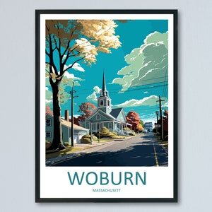 Woburn Reise Print Wandkunst Woburn Wandbehang Home Décor Woburn Geschenk Kunstliebhaber Massachusetts Kunstliebhaber Geschenk Woburn Wandkunst