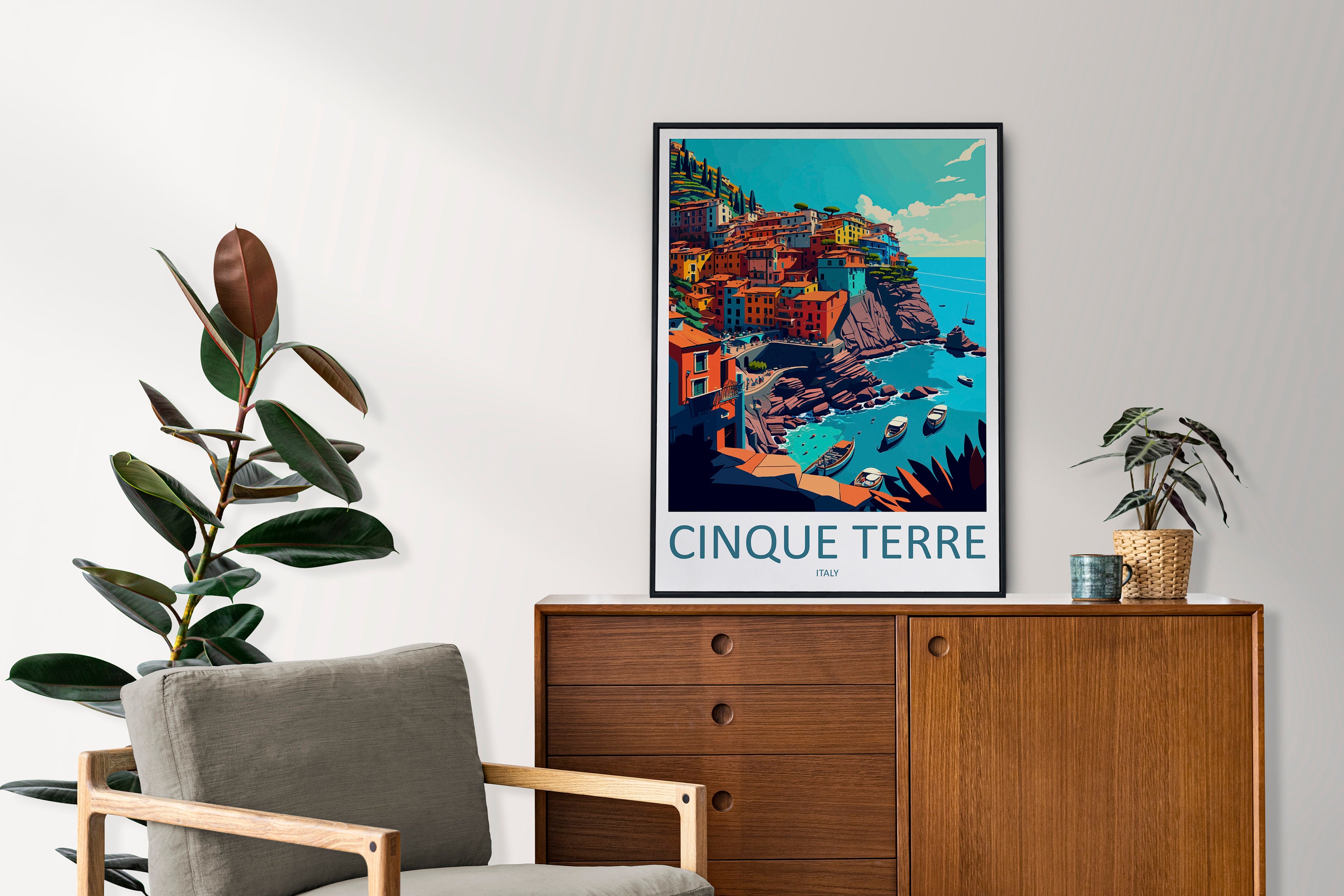 Cinque Terre Travel Print Wall Art Cinque Terre Italy Wall Hanging Home ...