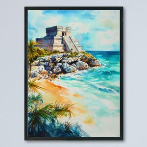Riviera Maya watercolor poster Wall Art Riviera Maya Wall Hanging Home Décor Riviera Maya Gift Art Lovers Mexico Art Lover Gift Mexico