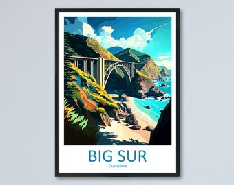 Big Sur National Park Travel Print Wall Art Big Sur Wall Hanging Home Décor Big Sur Gift Art Lovers California Lover Gift Big Sur Poster