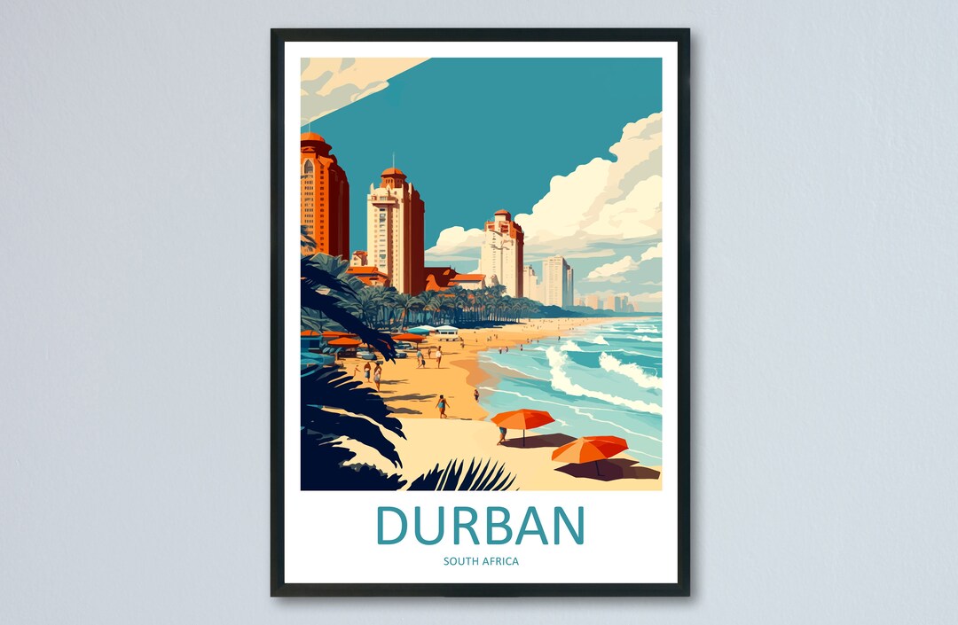 Durban Travel Print Wall Art Durban Wall Hanging Home Décor Durban Gift