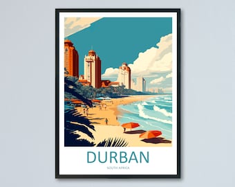 Durban Travel Print Wall Art Durban Wall Hanging Home Décor Durban Gift Art Lovers South Africa Art Print Durban Wall Décor South Africa