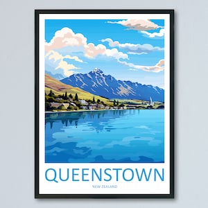 Queenstown Travel Print Wall Art Queenstown Wall Hanging Home Décor Queenstown Gift Art Lovers New Zealand Art Lover Gift Queenstown Gift