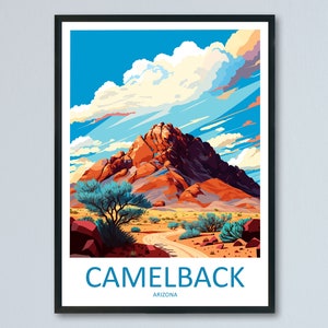 Camelback Mountain Travel Print Wall Art Camelback Wall Hanging Home Décor Camelback Gift Art Lovers Arizona Art Lover Gift Arizona Print