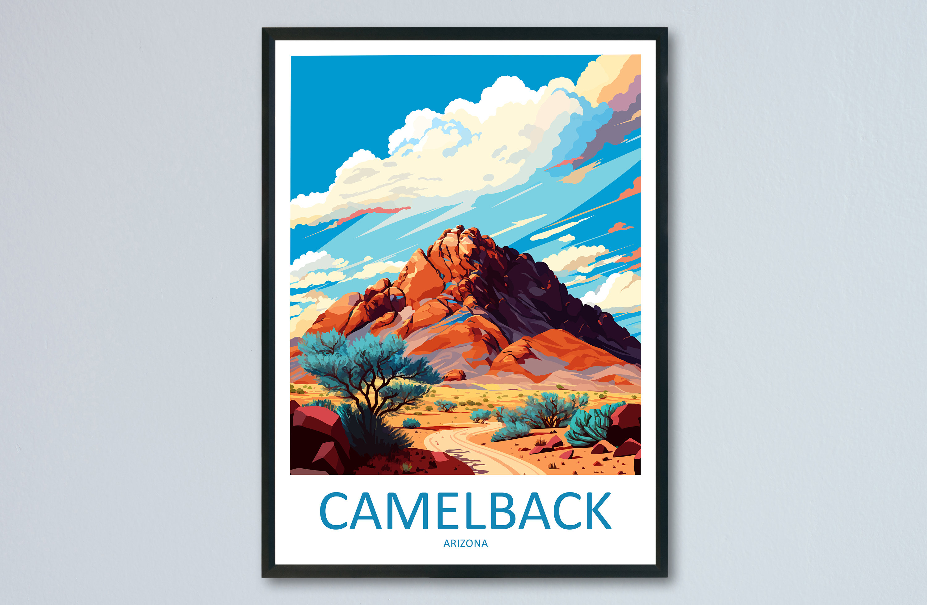 Camelback Mountain Travel Print Wall Art Camelback Wall Hanging